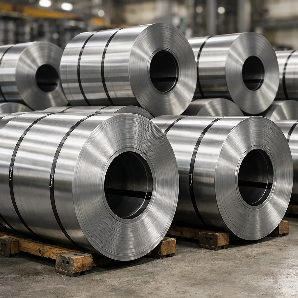 Acier en bobines galvanisé et laminé — stockage industriel